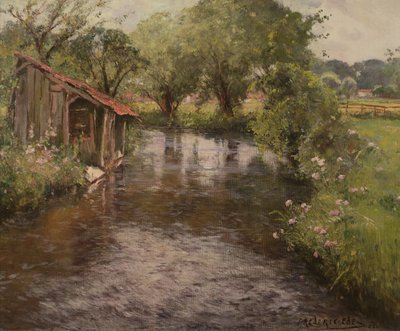 Wash-house on the Banks of the Lunain by Frederick Charles Vipont Ede